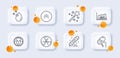 Chemical hazard, Face detect and Brand contract line icons pack. For web app. 3d glass buttons. Vector