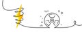 Chemical hazard line icon. Laboratory toxic sign. Chemistry warning. Continuous line with curl. Vector