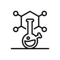 Black line icon for Chemical, laboratory and chemistry