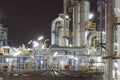 Chemical industrial plant in night time Royalty Free Stock Photo