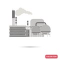 Chemical Industry factory flat illutration in black and white colors Royalty Free Stock Photo