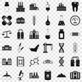 Chemical industry icons set, simple style