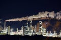 Chemical industry plant at night - building of a factory for the Royalty Free Stock Photo