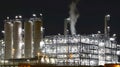 Chemical industry plant at night - building of a factory for the Royalty Free Stock Photo