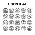 Chemical Industry Production Icons Set Vector