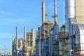 Chemical industry - refinery building for the production of fuels Royalty Free Stock Photo