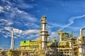 Chemical industry - refinery building for the production of fuels Royalty Free Stock Photo