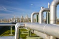 Chemical industry - refinery building for the production of fuels Royalty Free Stock Photo