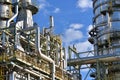 Chemical industry - refinery building for the production of fuel Royalty Free Stock Photo