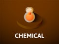 Chemical isometric icon, isolated on color background Royalty Free Stock Photo