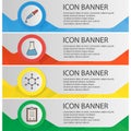 Chemical lab banner templates set