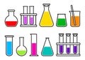 Chemical lab equipment with liquid. Vector illustration Royalty Free Stock Photo