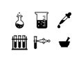 Chemical Lab in Glyph Icon Set, Solid Color Icon, Chemistry Tools Icon, vector on white background. v2