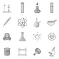 Chemical lab icons set monochrome Royalty Free Stock Photo