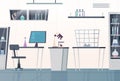 Chemical lab. interior laboratory of scientists. Vector cartoon background Royalty Free Stock Photo