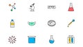 Chemical lab research  icons set  . Royalty Free Stock Photo