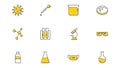 Chemical lab research  icons set  . Royalty Free Stock Photo