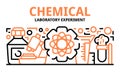 Chemical laboratory banner, outline style