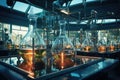 Chemical Laboratory with Distillation Apparatus. Generative AI