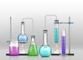 Chemical laboratory experiment cartoon vector