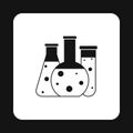 Chemical laboratory flasks icon, simple style Royalty Free Stock Photo