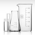 Chemical Laboratory Glassware Or Beaker. Glass Equipment Empty Clear Test Tube Royalty Free Stock Photo