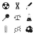 Chemical laboratory icon set, simple style Royalty Free Stock Photo