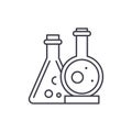 Chemical laboratory line icon concept. Chemical laboratory vector linear illustration, symbol, sign