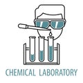 Chemical laboratory logo template Royalty Free Stock Photo