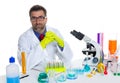 Chemical laboratory scientist man working portrait