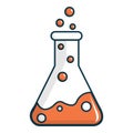 Chemical laboratory transparent flask icon