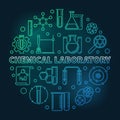 Chemical Laboratory vector colored round outline illustration Royalty Free Stock Photo