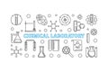 Chemical Laboratory vector outline minimal illustration Royalty Free Stock Photo