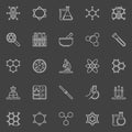 Chemical line icons collection