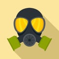 Chemical mask icon, flat style