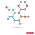 Chemical model of laboratory preparation color flat icon