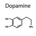Chemical molecular formula hormone dopamine. The hormone pleasure. Infographics Vector illustration