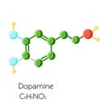 Chemical molecular formula hormone dopamine.