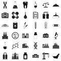 Chemical molecule icons set, simple style