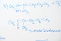 Chemical molecule structure on white boar Royalty Free Stock Photo