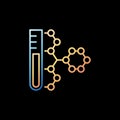 Chemical Molecule and Test-Tube vector Biotechnology linear colorful icon