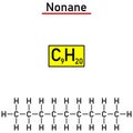 Chemical notation of the nonane molecule Royalty Free Stock Photo