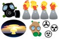 Chemical and Nuclear Vector Art Icons Royalty Free Stock Photo