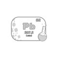 Chemical Pb element. Atomic number eighty two. Periodic table vector. 207.2 lead symbol. Royalty Free Stock Photo