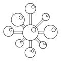 Chemical and physical molecules icon outline Royalty Free Stock Photo