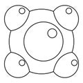 Chemical and physical molecules icon outline Royalty Free Stock Photo