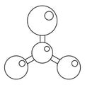 Chemical and physical molecules icon outline Royalty Free Stock Photo