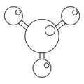 Chemical and physical molecules icon outline Royalty Free Stock Photo