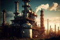 Chemical plant construction, industry concept Royalty Free Stock Photo