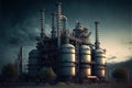 Chemical plant construction, industry concept Royalty Free Stock Photo